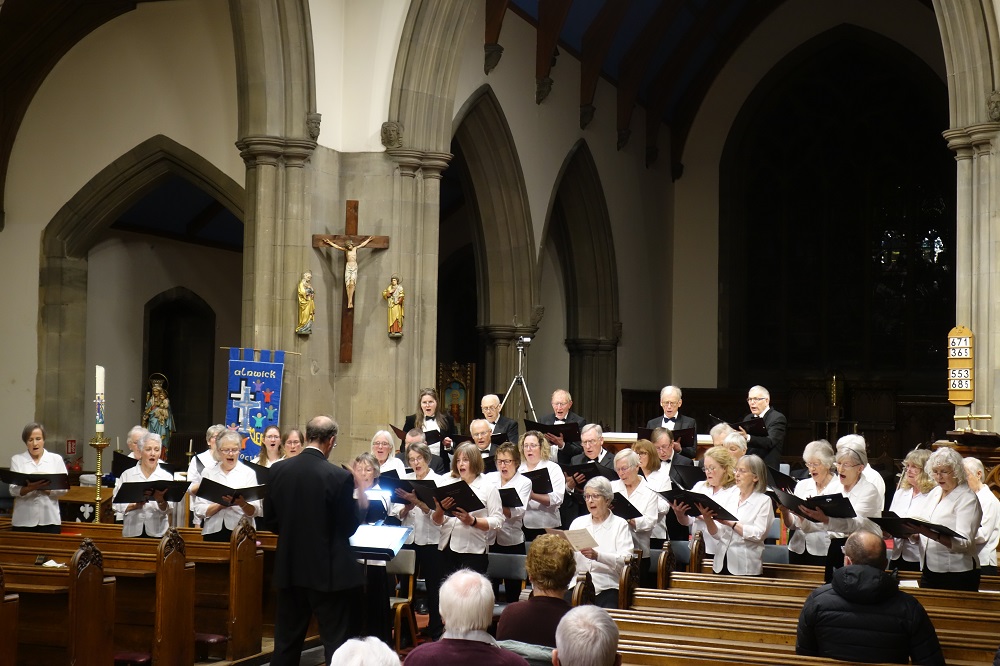 View of choir and Peter during concert